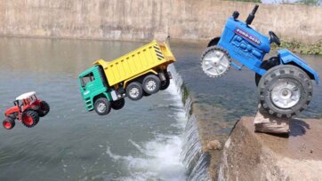 Toy Truck Tower and JCB Rescue Mission - Fun Construction Story for Kids