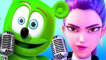 Funny Singing Gummy Bear and Pop Star Duet for Kids - Music, Colors and Fun