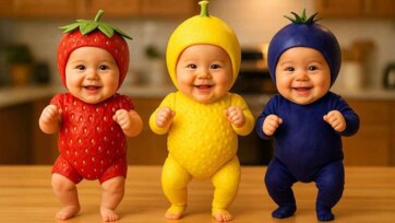 Cute Fruit Babies Dance Together Strawberry Lemon Blueberry Playtime
