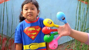 Colorful Balloon Finger Play for Kids - Learn Colors and Funny Faces
