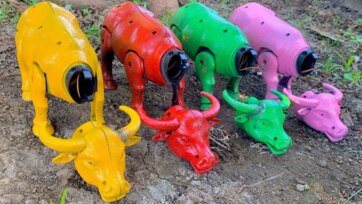 Colorful Toy Bulls Adventure - Learn Colors with Farm Animals for Kids