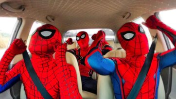Spider Heroes Dance Party in the Car - Fun Kids Adventure Ride