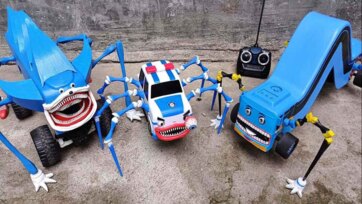Blue Monster Truck and Spider Cars Toy Race Adventure for Kids